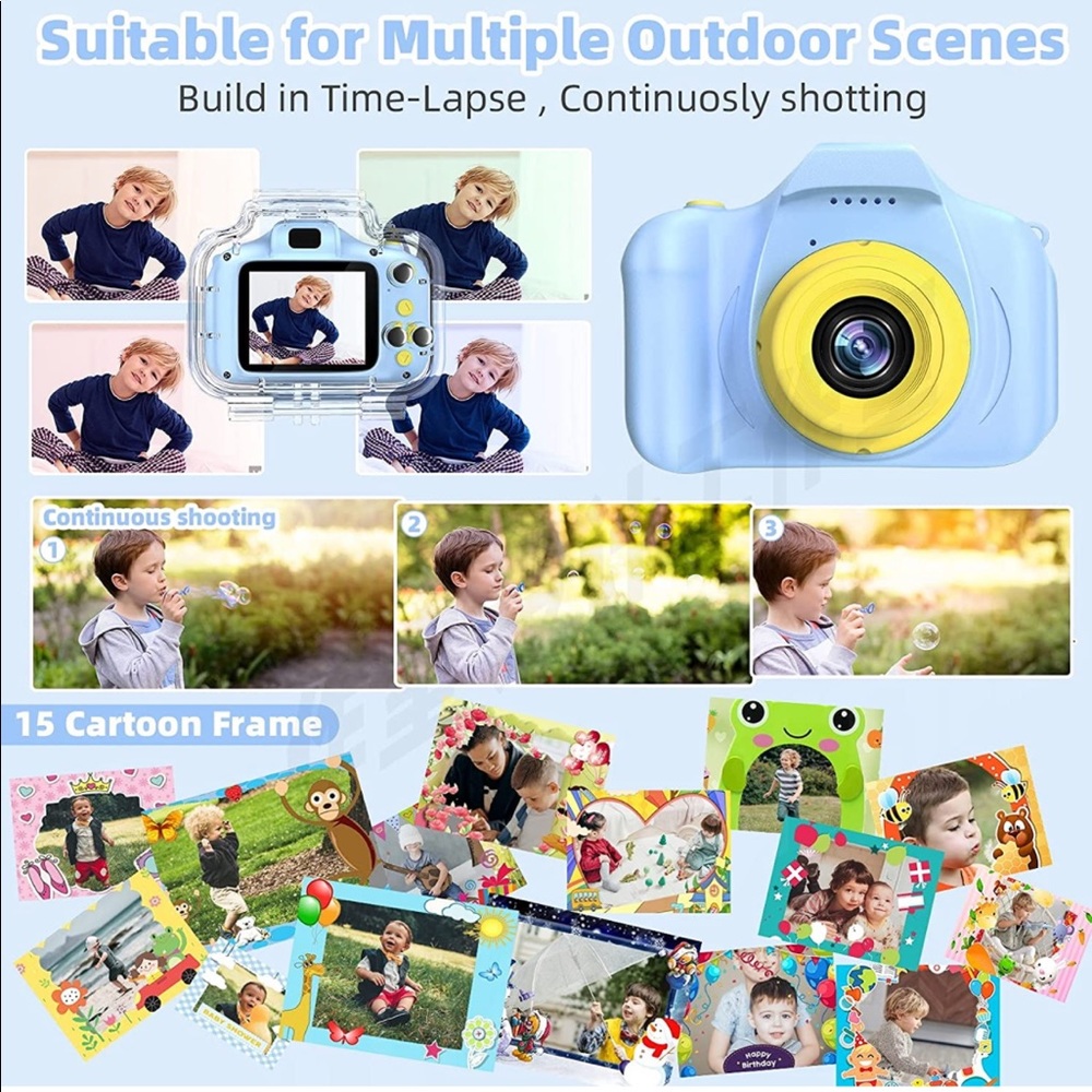 New Waterproof Camera Waterproof Camera for Kids with 32GB Card - Picture 6 of 12